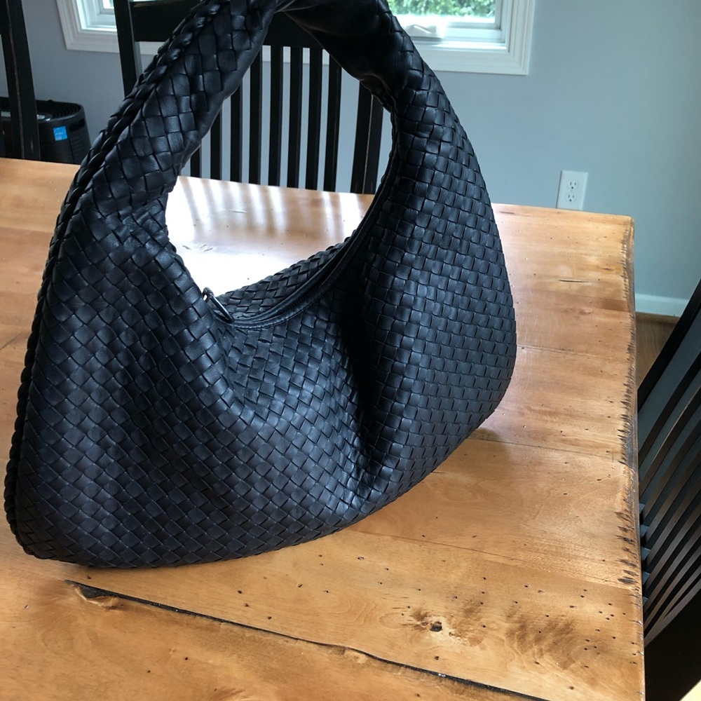 Bottega Veneta gunmetal gray/blue  Woven Shoulder Bag - Picture 8 of 16